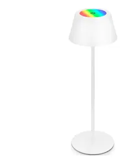 Záhradné lampy Brilo - LED RGB dotyková nabíjacia stolná lampa KIKI LED/2,6W/5V IP44 2600 mAh biela 7466016