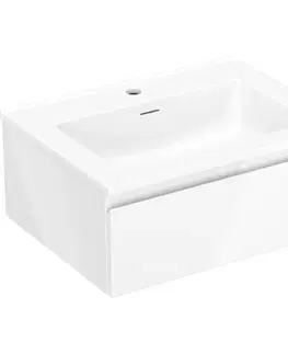Kúpeľňový nábytok MEXEN/S - Orio kúpeľňová skrinka 60 cm s umývadlom Otis, 1 šuplík, biela lesk 91A10-06023-1-BF00-W18M00