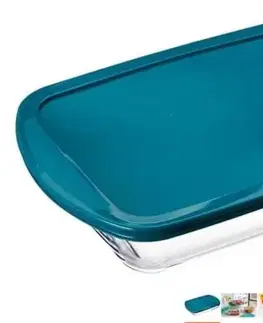 Pekáče a zapekacie misy PYREX Misa / pekáč hranatý s plastovým vekom, 40x27x7cm, 4,9L, sklo číre PYREX
