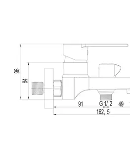Kúpeľňové batérie Mereo Vaňová nástenná batéria, Dita, 150 mm, bez príslušenstva, chróm CBE90104D