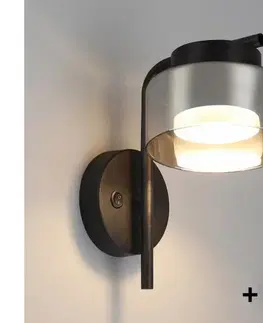 Svietidlá BRILAGI - LED Nástenné svietidlo AURA LUX 1xGX53/30W/230V čierna/dymová WO-OEM-CF-11-BK