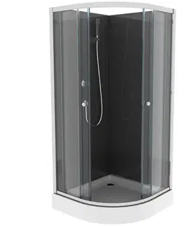 Sprchové kúty 90x90 Sprchový kút polkruhový Elize 90x90 chróm