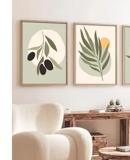 Obrazy  SADA 3x Obraz vo fotorámčeku 50x70 cm listy 693BSE1173
