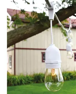 Záhradné lampy  Vonkajšia reťaz 15xE27/0,5W/230V 15 m IP44 biela EKO7066