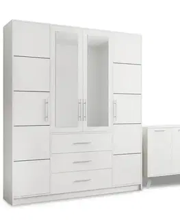 Nábytok do spálne Súprava skriňa  Bali D4 biela + Komoda Bali 140
