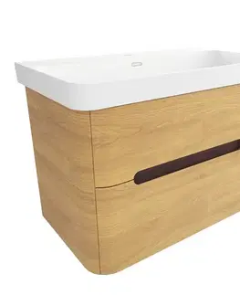 Kúpeľňový nábytok Kúpeľňová skrinka s umývadlom SAT Fusion 77,5x53x45 cm dub medový mat SATFUSION280DMMW SATFUSION280DMMW