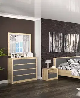 Spálňové zostavy NABBI Daicos spálňa dub artisan / sivá