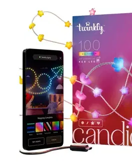 Vianočné dekorácie Twinkly TWKS100RGB-T - Stmievateľná RGB LED reťaz 100 × LED, 8 m, USB, Wi-Fi TWKS100RGB-T