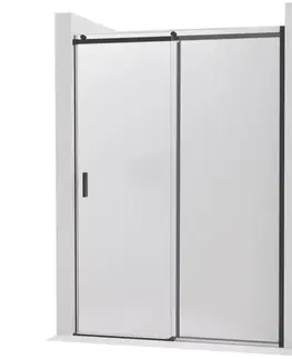 Sprchovacie kúty CERANO - Sprchové posuvné dvere Santoro - pravá - 6 mm - čierna matná, mliečne sklo - 100x195 CER-663223