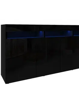 Komody do spálne Komoda Izumi 175 BL čierna mat/lesk