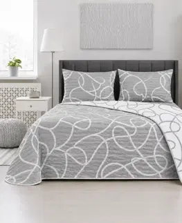Prehozy Prehoz bavlnený Merlot sivý TiaHome - 140x220cm + 1ks 50x70cm
