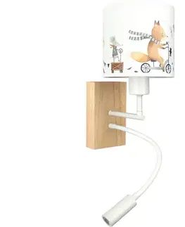 Svietidlá BRILAGI - flexibilná LED lampa BOBO WOOD 1xE27/25W/230V + LED/3W dub/biela/zvieratká BG1565+BG5578