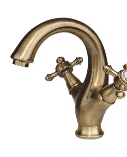 Kúpeľňové batérie OMNIRES - RETRO umývadlová batéria, antický kartáčovaný bronz RE7210BR
