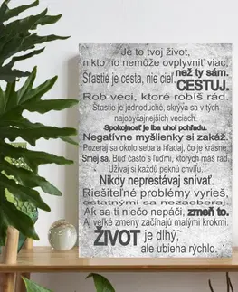 Tabuľky s venovaním (darčeky) Obraz na stenu - Motivačná tabuľka - Je to tvoj život