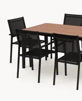 Záhradný nábytok Elvisia Záhradný set ENSIO 6 + 1 | antracit/čierna