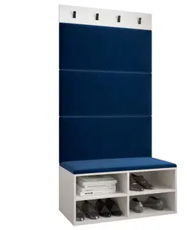 Spálňové šatníkové skrine Predsieňový nábytok Miro biela panel modrá