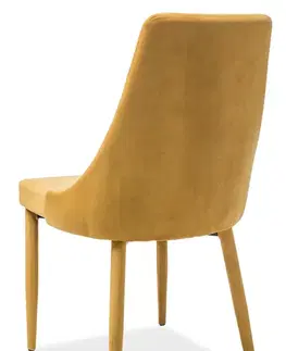 Jedálenské stoličky SIGNAL Trix Velvet jedálenská stolička kari