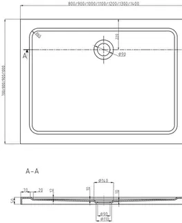 Vane MEXEN/S - Flat sprchová vanička obdĺžniková slim 120 x 100, biela + zlatý sifón 40101012G