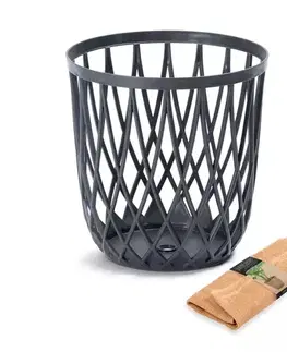 Úložné boxy NABBI IKUB35J plastový univerzálny kôš s jutovou tkaninou 35 l antracit