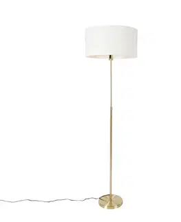 Stojace lampy Stojaca lampa nastaviteľná zlatá s tienidlom bielym 50 cm - Parte