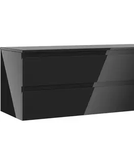 Kúpeľňový nábytok MEXEN/S - Orio kúpeľňová skrinka pod umývadlo 120 cm s doskou, 2 zásuvky, čierna lesk 91A10-12047-2-BFFC70