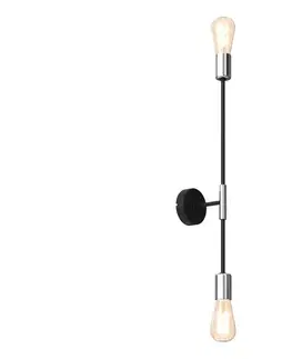 Svietidlá  Nástěnná svítidlo FLAME 2xE27/60W/230V čierna/lesklý chróm 3908