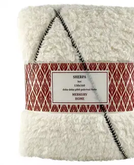 Ozdobné prikrývky Deka Sherpa 130x160 béžová Merkury Home