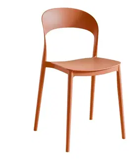 Jedálenské stoličky KONDELA Radana New stohovateľná stolička oranžová