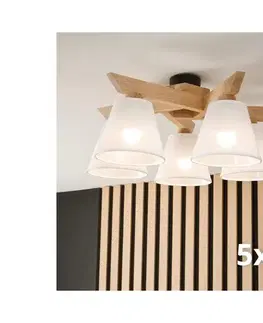 Svietidlá BRILAGI - LED  Prisadený luster ANTHONY 5xE14/40W/230V dub/biela 8590828610748