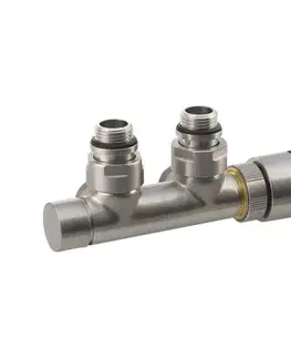 Svietidlá Sapho - Termostatická pripojovacia sada TWIN pre stredové pripojenie, matná nerezová oceľ CP3520S