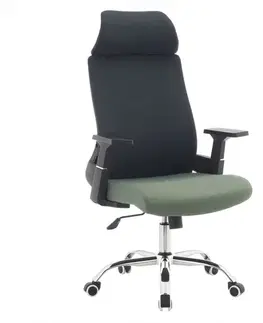 Kancelárske stoličky KONDELA Holger kancelárske kreslo tmavosivá / zelená / čierna / chróm