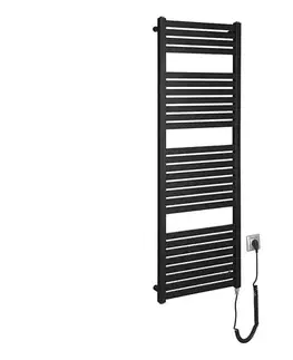 Svietidlá Aqualine - Kúpeľňový elektrický radiátor TONDI-E 500W 133x45 cm matná čierna DE476T