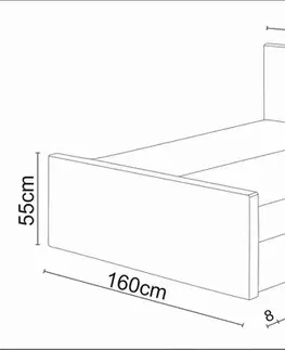 Manželské postele MERENGE 4 čalúnená posteľ 160x200, COSMIC 800