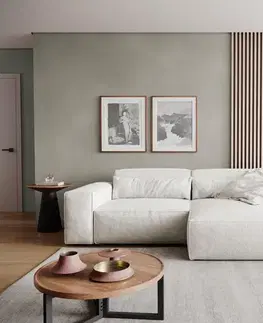 Rohové sedacie súpravy DELIFE Rohová pohovka Sirpio 230x155 cm bouclé krémovo bielo ležadlo variabilné