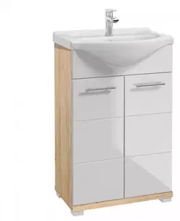 Skrinky pod umývadlo Kúpeľňová skrinka Bari D55 2D0S dub sonoma