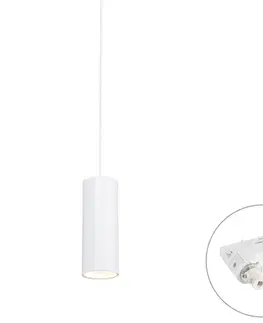 Koľajnicové svetelné systémy Dizajnová závesná lampa biela vrátane 3-fázového koľajnicového adaptéra - 3-fázové Tubo