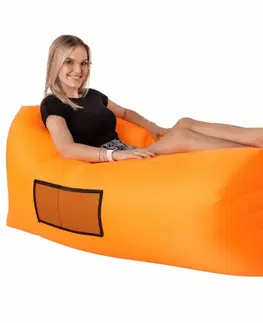 Sedacie vaky KONDELA Lebag nafukovací sedací vak oranžová