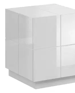 Nočné stolíky CAMA MEBLE Reja nočný stolík (2 ks) biely lesk