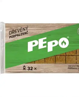 Záhradné grily PE - PO Drevený podpaľovač 32 ks podpalení