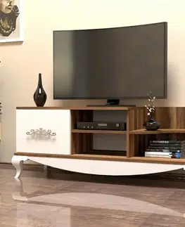 TV stolíky TV stolík Sultan - Walnut, White