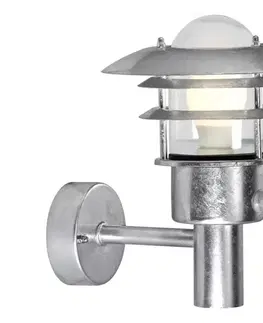 Svietidlá Nordlux - Vonkajšie nástenné svietidlo s pohybovým senzorom LONSTRUP 1xE27/60W/230V IP44 strieborné 71432031