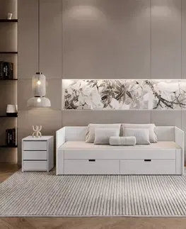Postele KONDELA Antony rozkladacia posteľ s úložným priestorom 90x200 cm kašmír