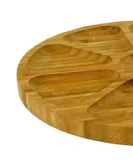 Podnosy a tácky MAKRO - Podnos delený kruh 24,5x1,5cm, bambus