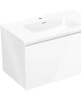 Kúpeľňový nábytok MEXEN/S - Orio kúpeľňová skrinka 80 cm s umývadlom Otis, 1 šuplík, biela lesk 91A10-08047-1-BF00-W18M00