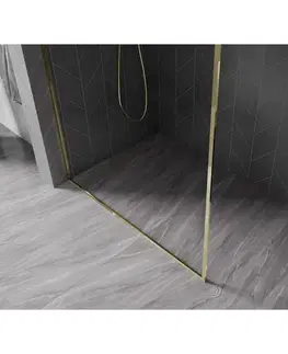 Sprchové dvere MEXEN/S - Kyoto-F L Sprchová zástena WALK-IN s rámom 55 x 202, transparent 8 mm, zlato 800-055-174-50-00
