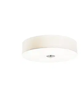 Stropné osvetlenie Rustikálne stropné svietidlo biele 50 cm - Drum Jute