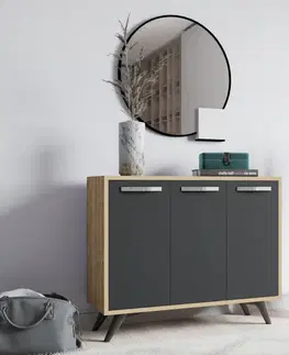 Komody Viacúčelová skrinka Piffa - Oak, Anthracite
