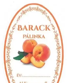 Samolepky na stenu Kinekus Samolepka na fľašu BARACK PÁLINKA/BROSKYŇOVICA domáca ovál 16ks etikiet HU