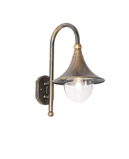 Vonkajšie nástenné svietidlá Klasická vonkajšia nástenná lampa starožitné zlato IP44 - Daphne