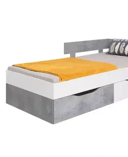Postele pre dievčatá Posteľ  Sigma Si15  Biely Lux/betón